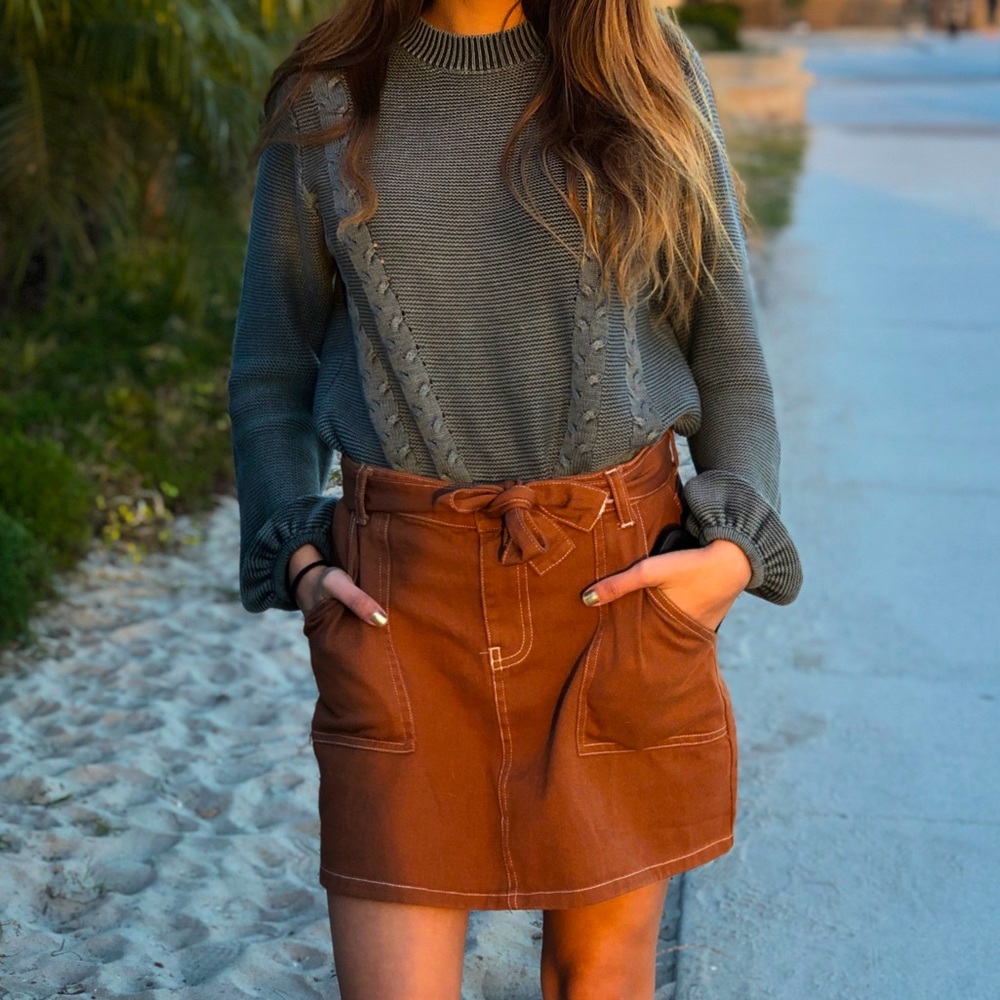 Corduroy skirt.